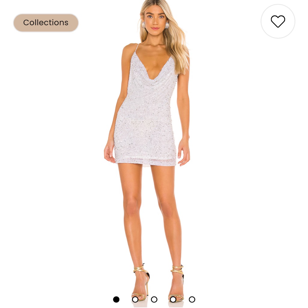 X Revolve Mich Dress In Silver & White Retrofete
